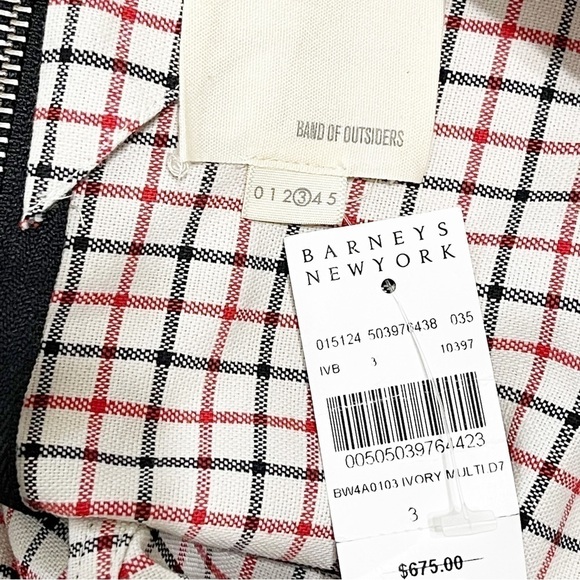 NWT Band of Outsiders Woman Ivory and Multi Color Checker Pattern Dress S - Picture 13 of 16